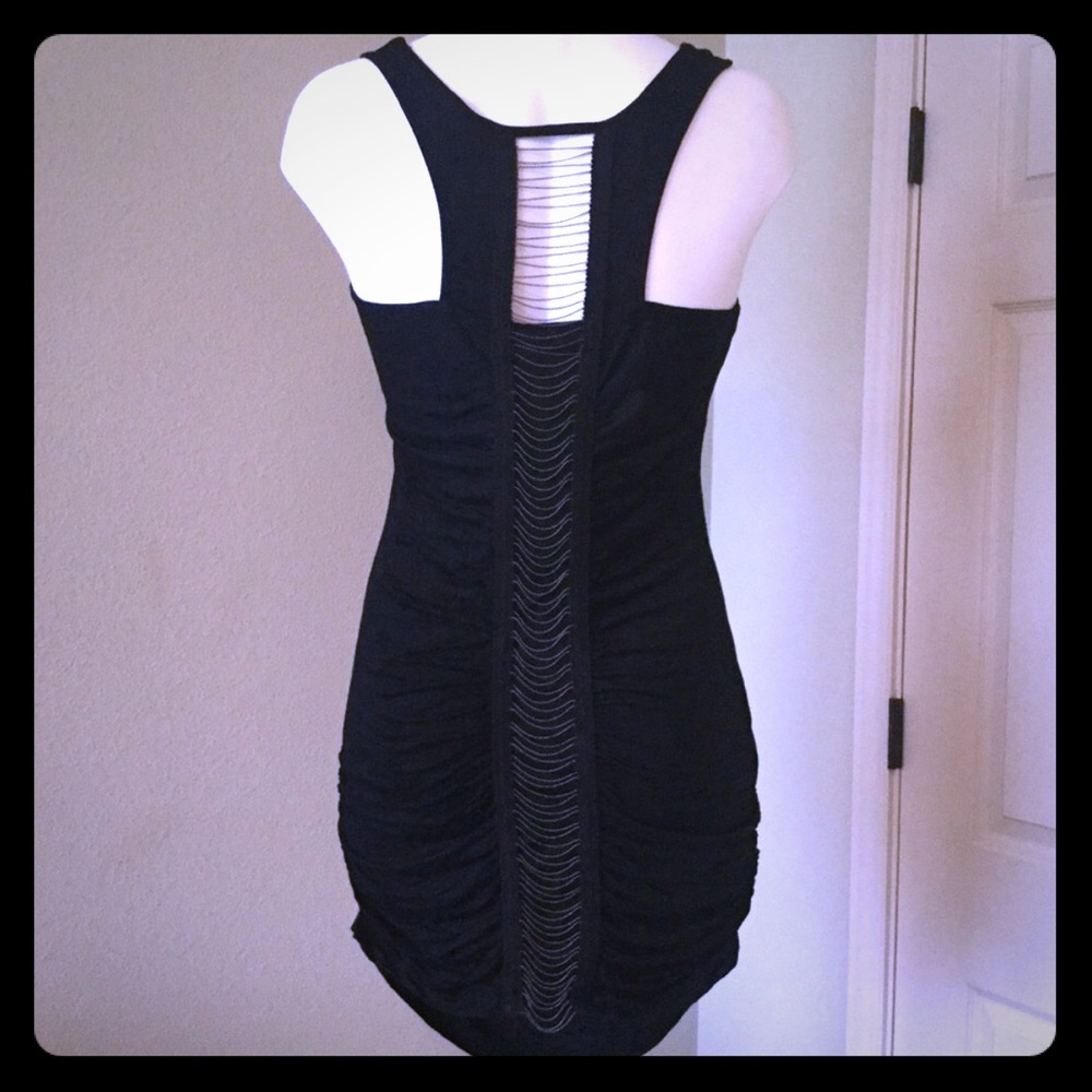 NWOT Ruched & Chain-Back Bodycon Dress